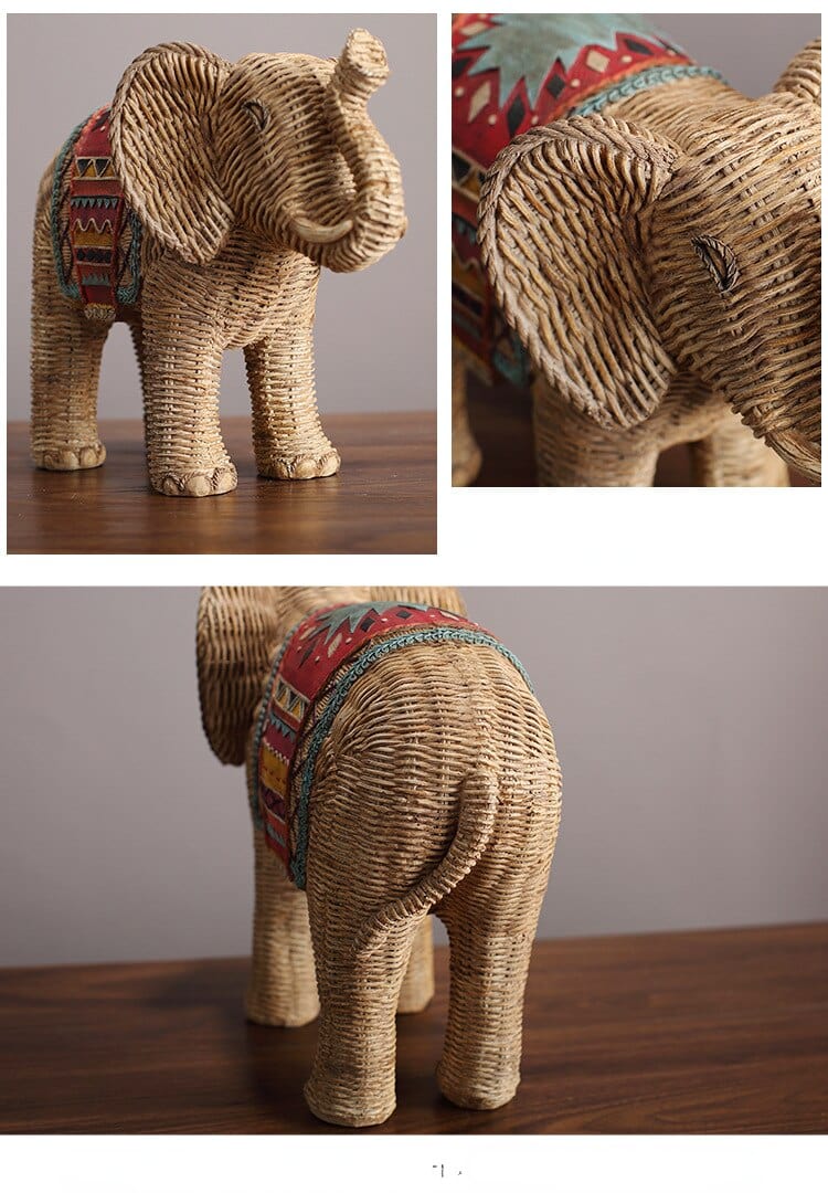 Elephant Rattan Statue Skanto