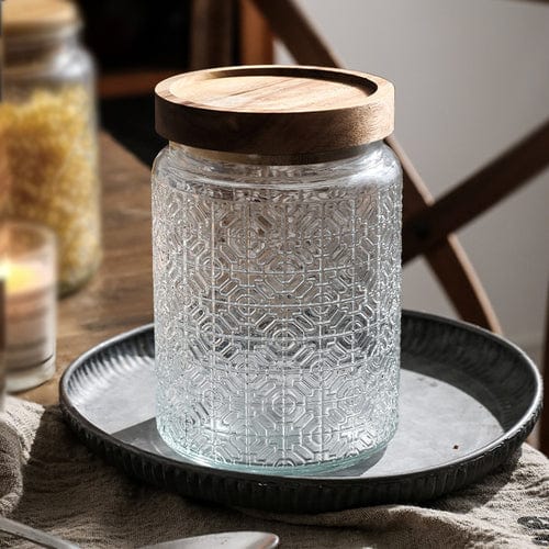 Pr prägemønster blomst glassbeholder Skanto