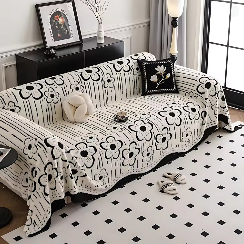 Skanto | Brodert Blomst Myk Sofa Beskytter