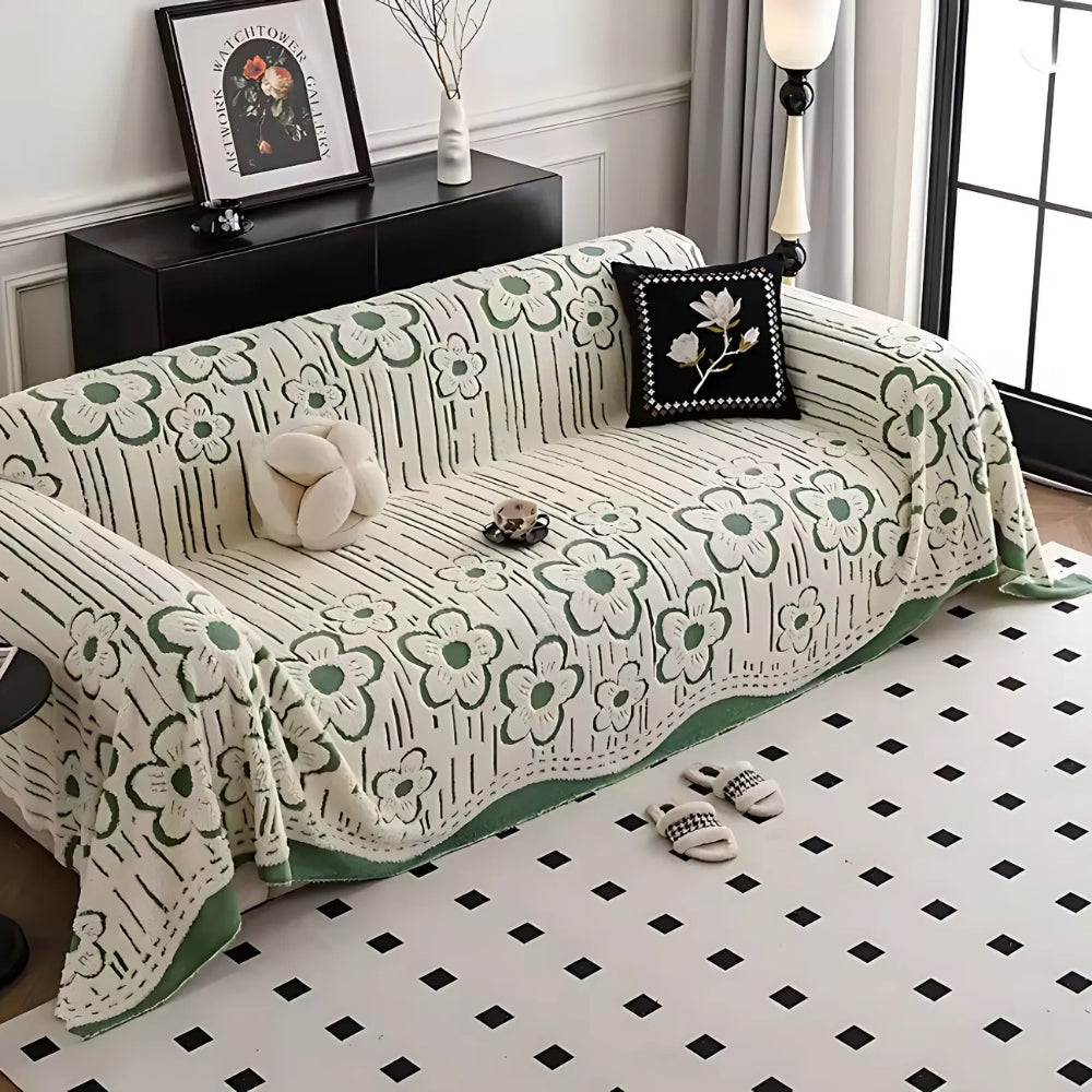 Skanto | Brodert Blomst Myk Sofa Beskytter