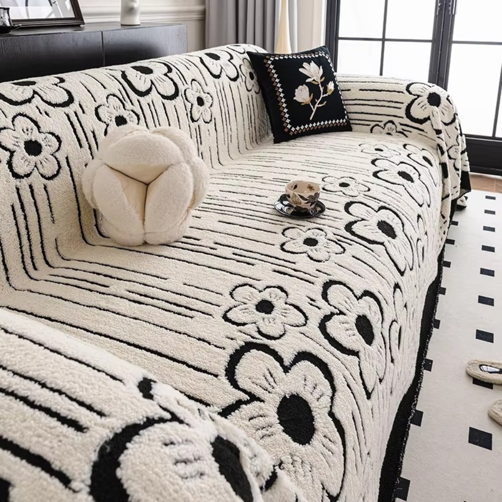 Skanto | Brodert Blomst Myk Sofa Beskytter
