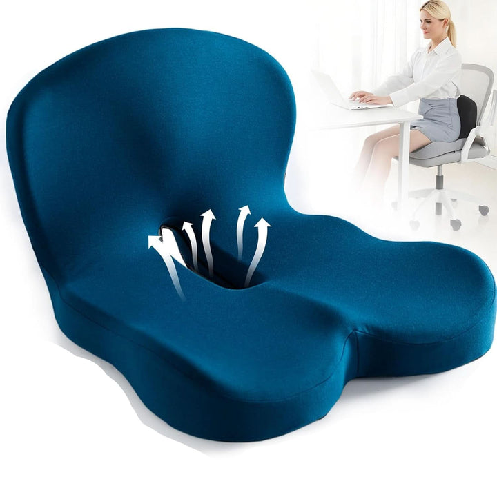 Skanto | Ergonomisk Setepute med Lumbalstøtte for Kontor, Bil & Reiser