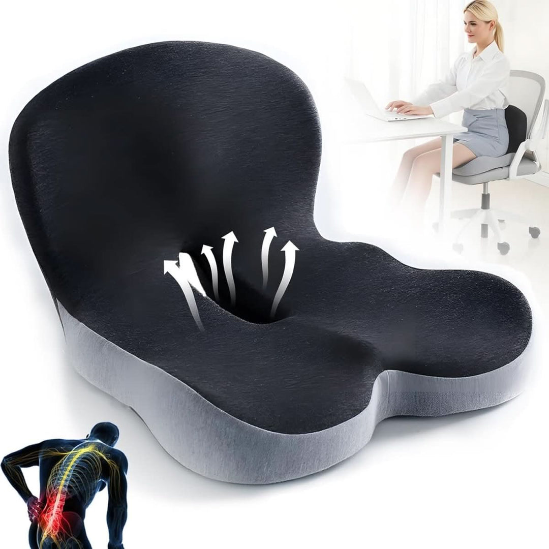 Skanto | Ergonomisk setepute med ryggstøtte for kontor, bil og reise