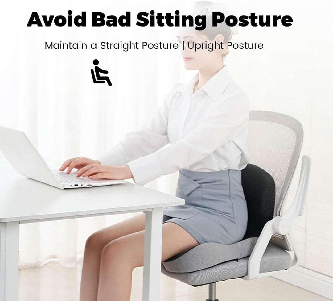 Skanto | Ergonomisk setepute med ryggstøtte for kontor, bil og reise