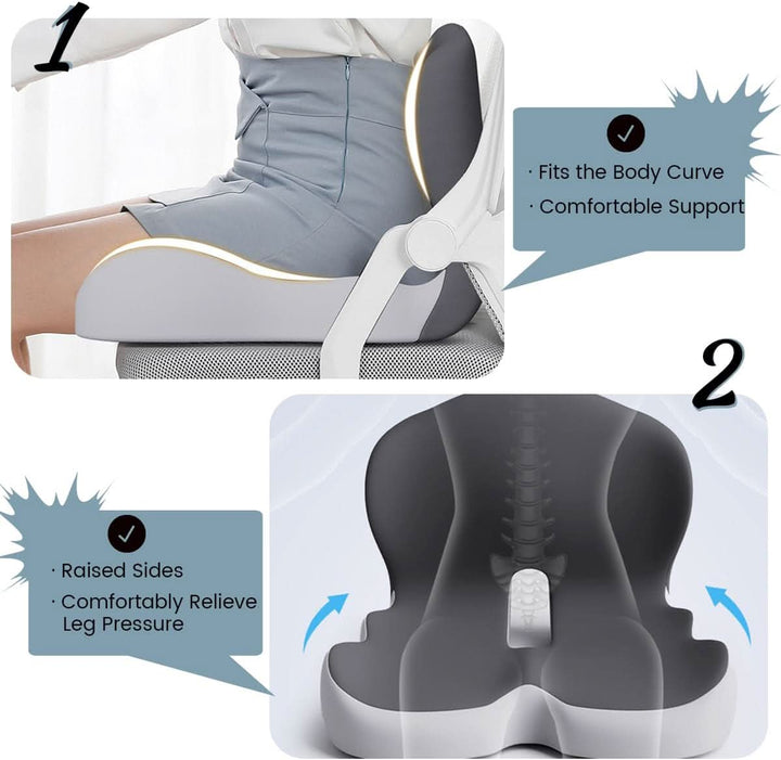 Skanto | Ergonomisk setepute med ryggstøtte for kontor, bil og reise