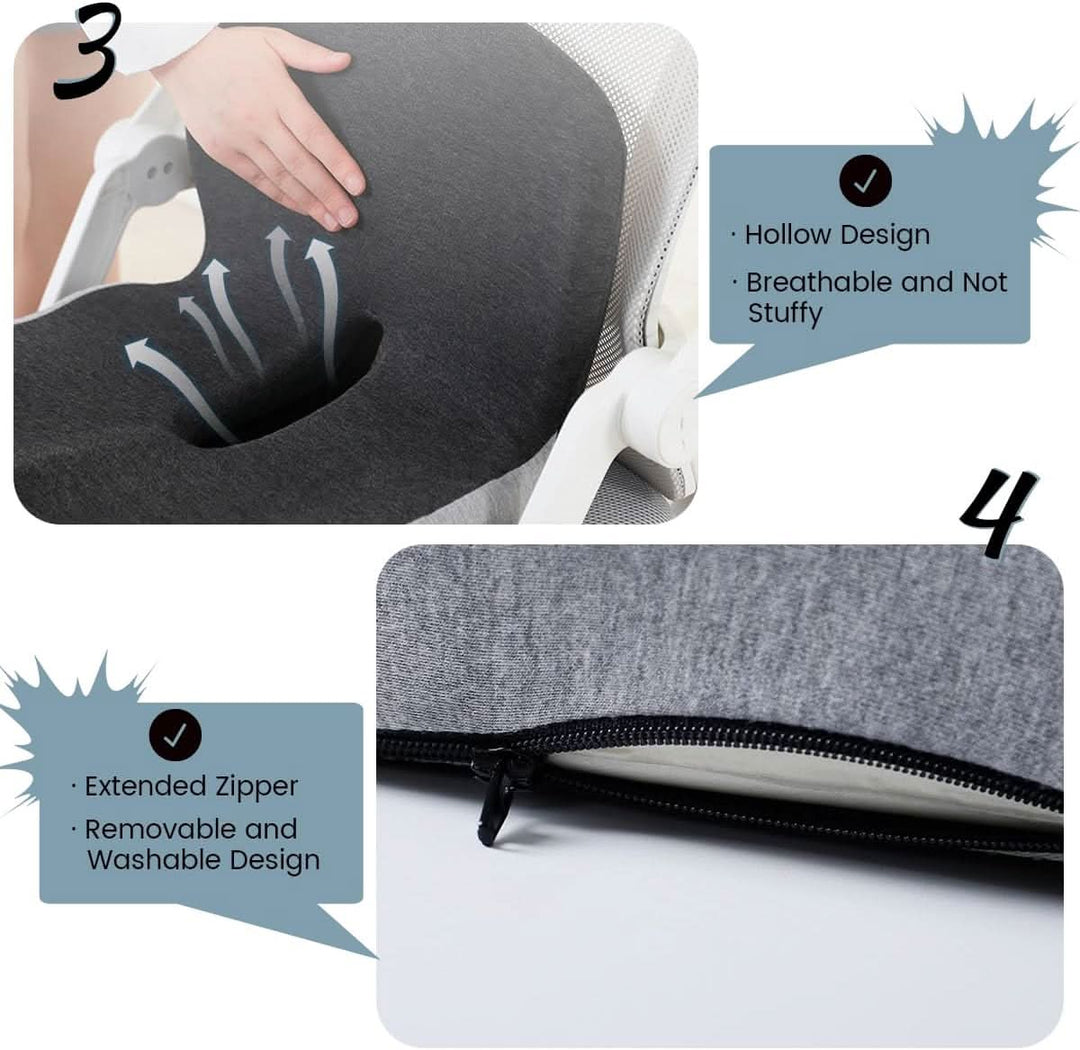 Skanto | Ergonomisk setepute med ryggstøtte for kontor, bil og reise