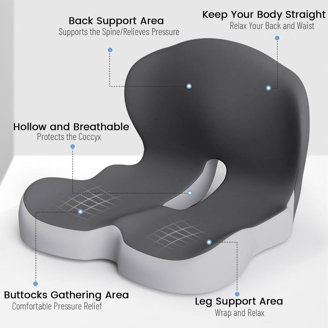 Skanto | Ergonomisk setepute med ryggstøtte for kontor, bil og reise