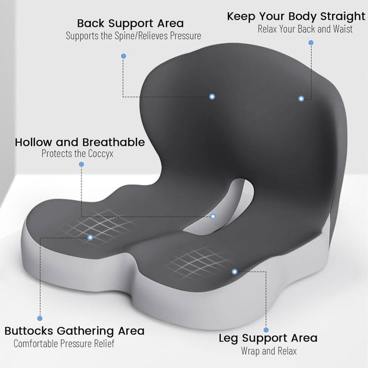 Skanto | Ergonomisk setepute med ryggstøtte for kontor, bil og reise