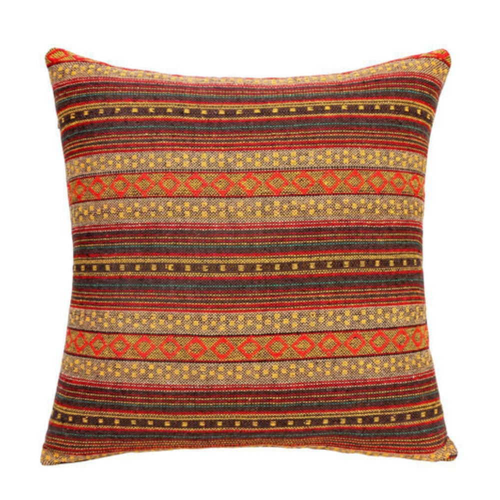 Kissenbezug im Ethno-Boho-Stil mit geometrischen Mustern