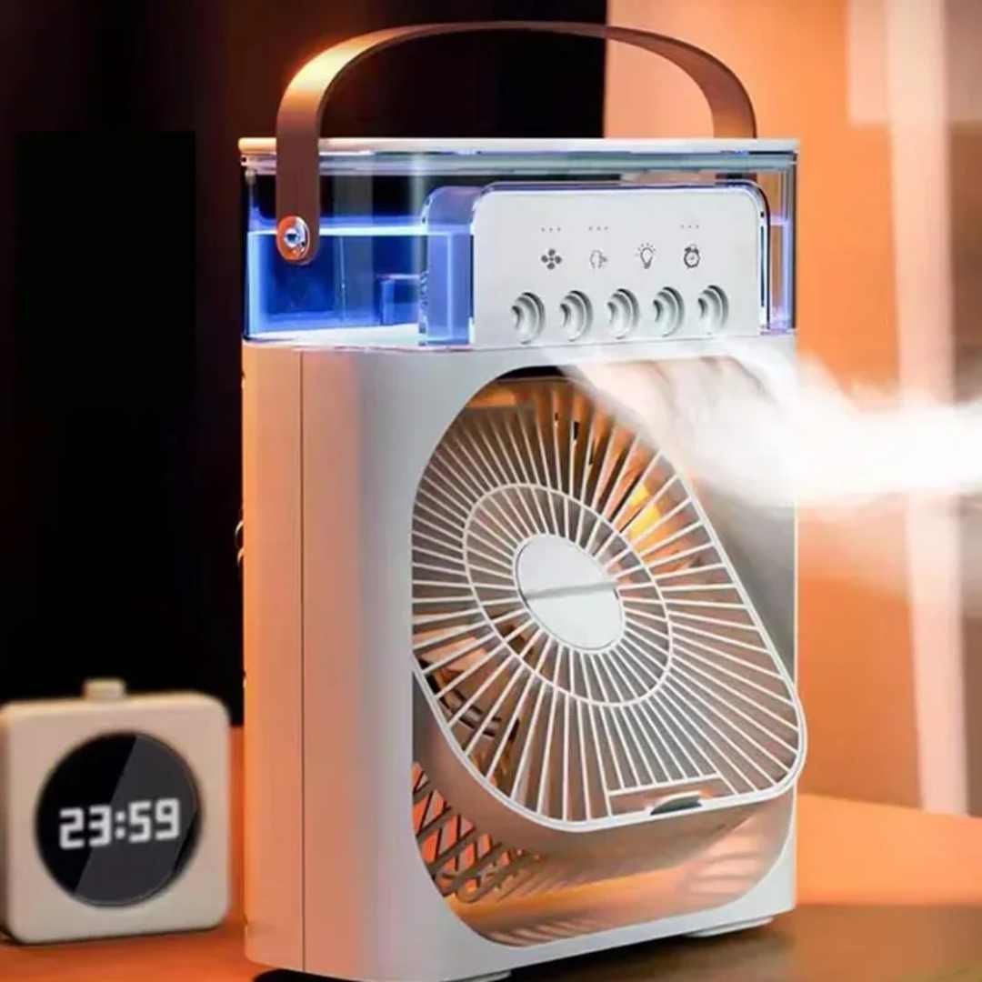 Fordampende 4-i-1 Mini Mobil Luftkondisjoneringsvifte | Skanto