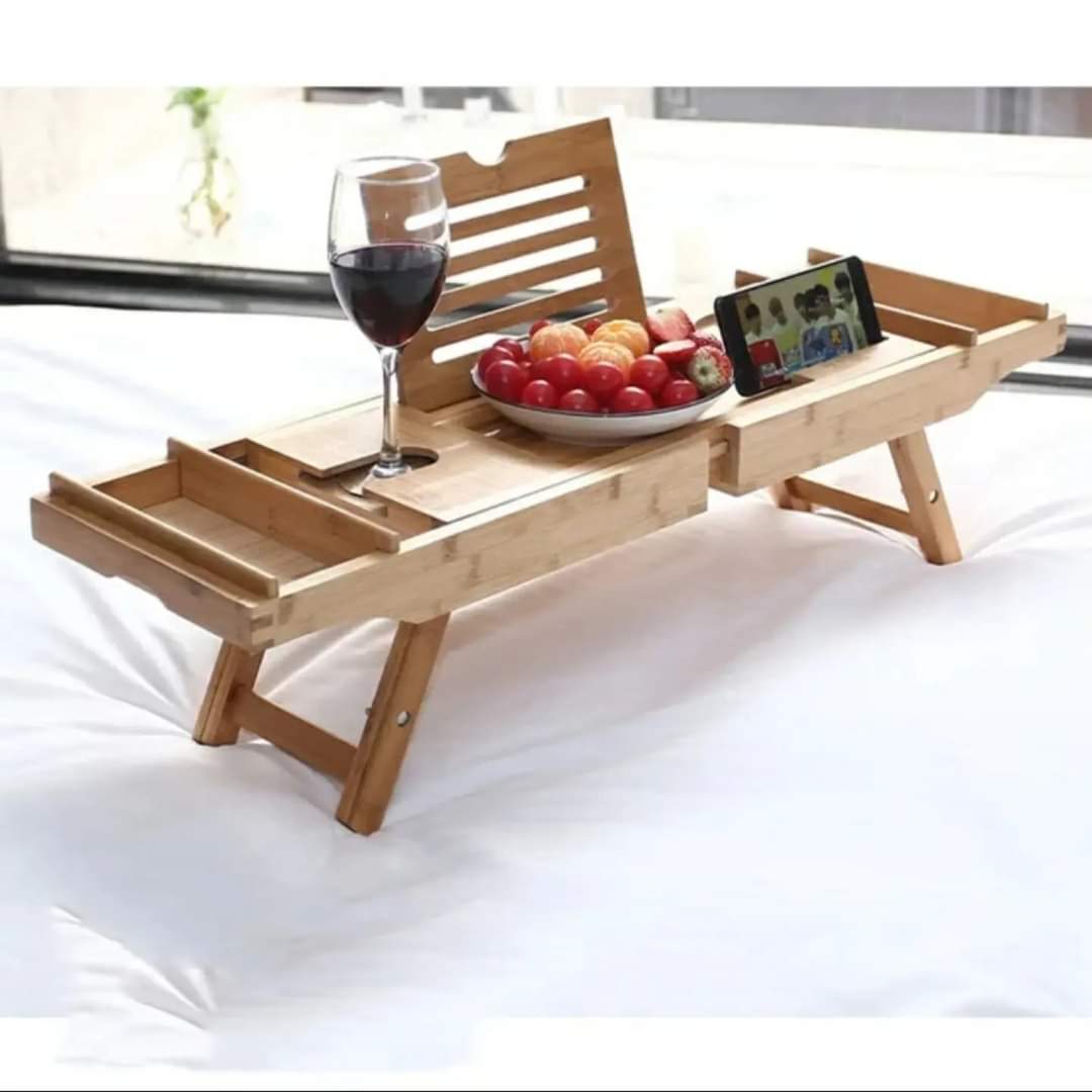 Skanto | Utvidbar Bambus Badebalje/ Caddy Tray med Stativ