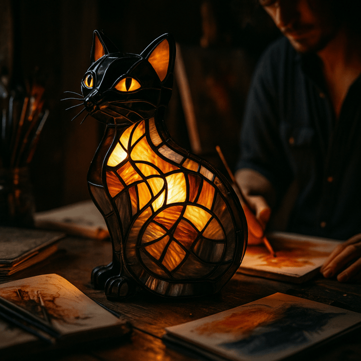 Skanto | LED Katt Nattlys med Mildt Lys & Lekent Design