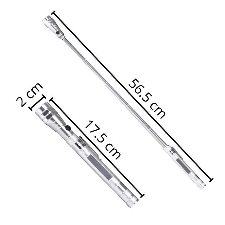 Teleskopisk magnetisk LED-lommelykt