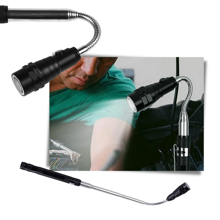 Teleskopisk magnetisk LED-lommelykt