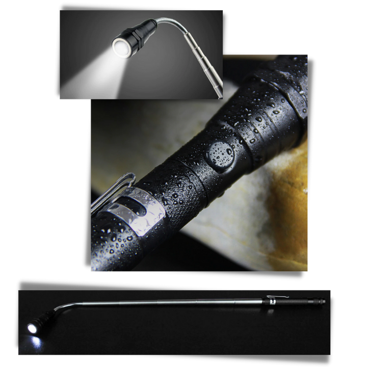 Teleskopisk magnetisk LED-lommelykt