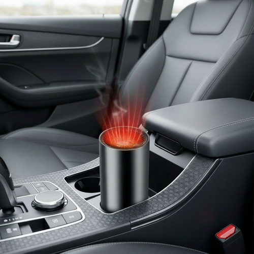 Schnellheizender, becherförmiger Auto-Warmluftgebläse – Schnelles Heizen og Kühlen, verstellbarer, um 360 Grad drehbarer Stecker, geeignet für PKW, SUV, Wohnmobil og LKW