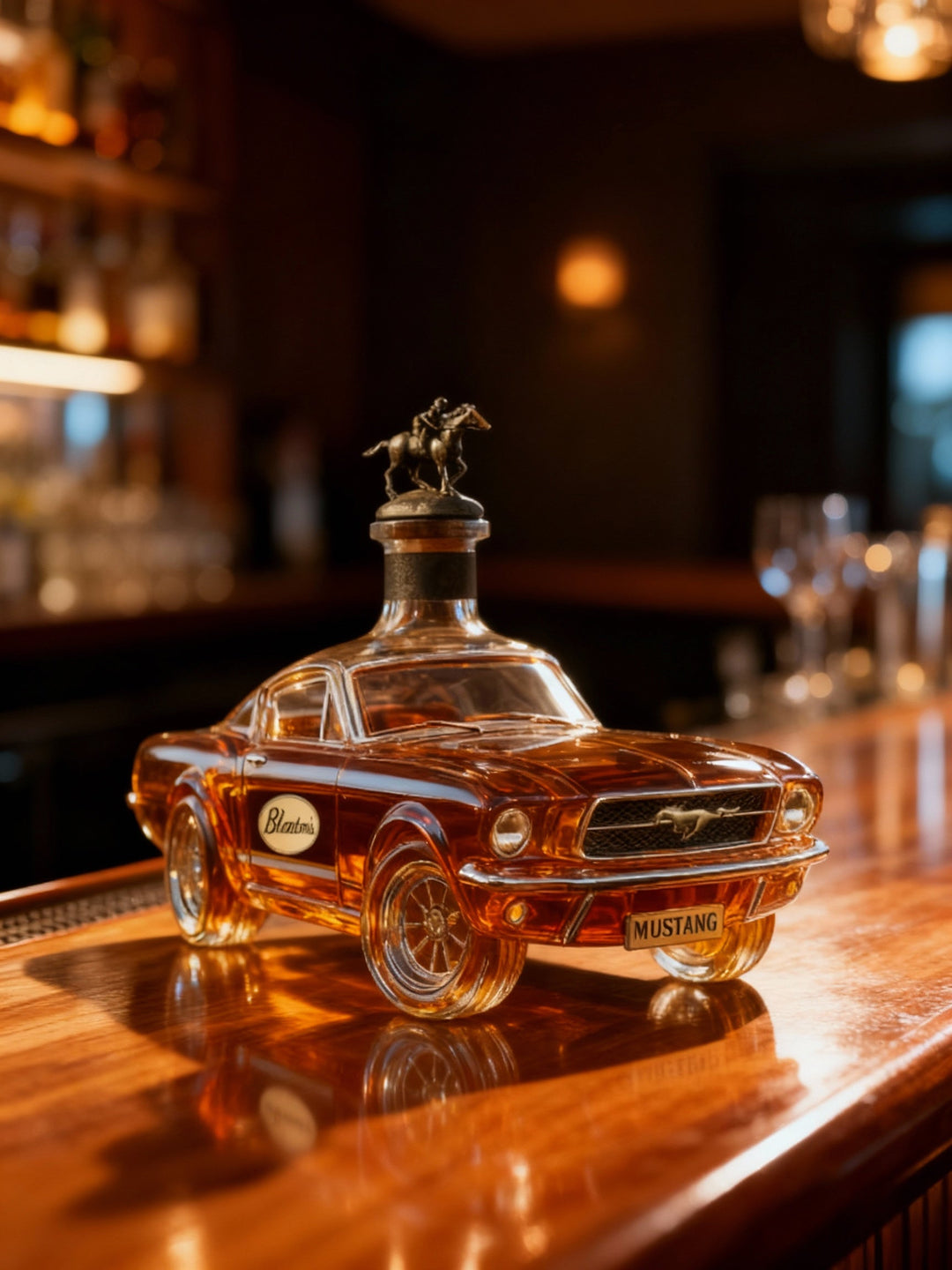 Whisky-karaffel i Mustang-form