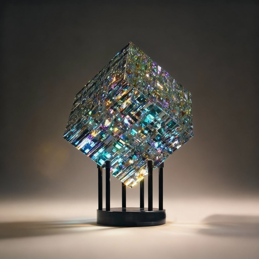 ChromaticCube Krystallregnbuebrytende Kunst | Moderne skrivebord dekor og midtpunkt