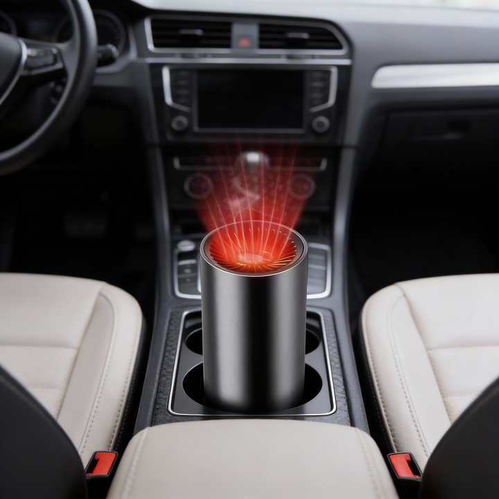 Schnellheizender, becherförmiger Auto-Warmluftgebläse – Schnelles Heizen og Kühlen, verstellbarer, um 360 Grad drehbarer Stecker, geeignet für PKW, SUV, Wohnmobil og LKW