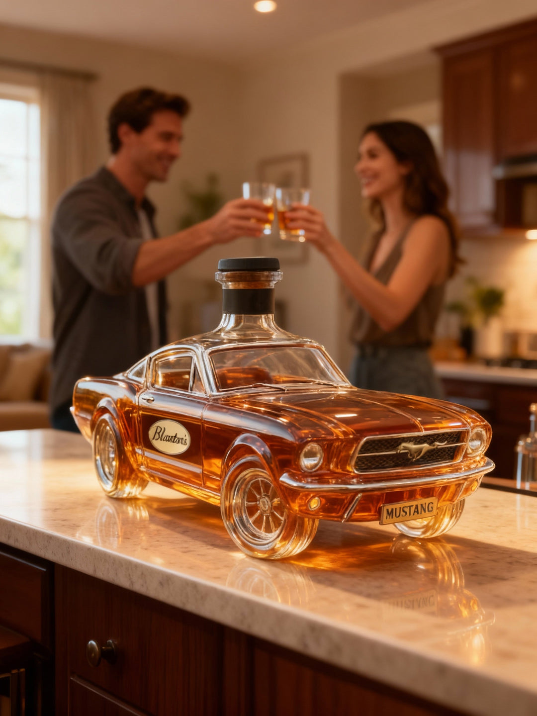 Whisky-karaffel i Mustang-form