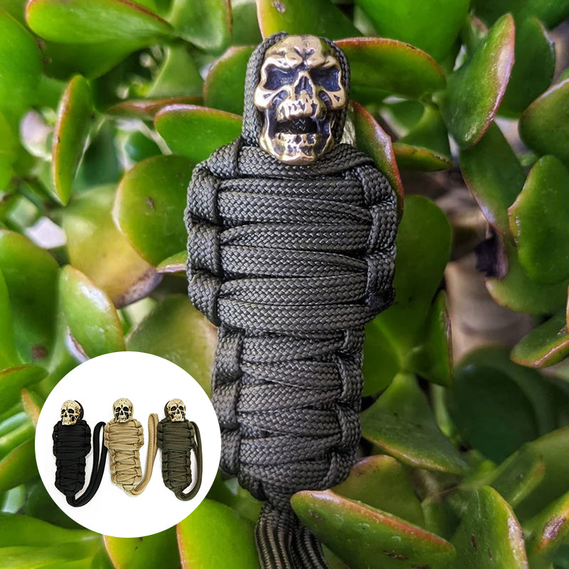 Skanto | Paracord nøkkelring mumie messing hodeskalle