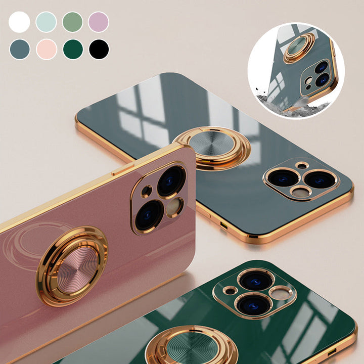 Plateret iPhone-deksel med ring | Skanto