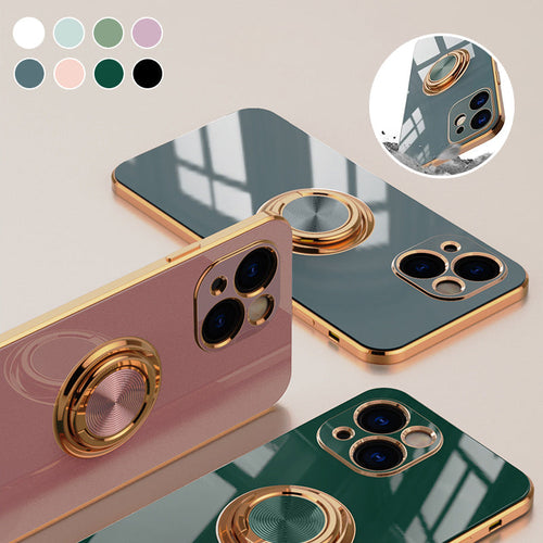 Plattiertes iPhone-deksel med ring | Skanto
