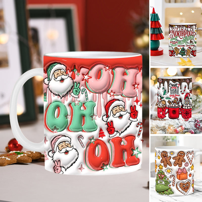 3D Jul Gingerbreadmann Keramisk Kaffe Kopp | Skanto