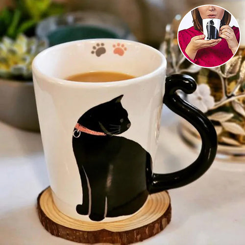 Skanto | Søt Håndlaget Svart Katt Lykke Kaffe Kopp