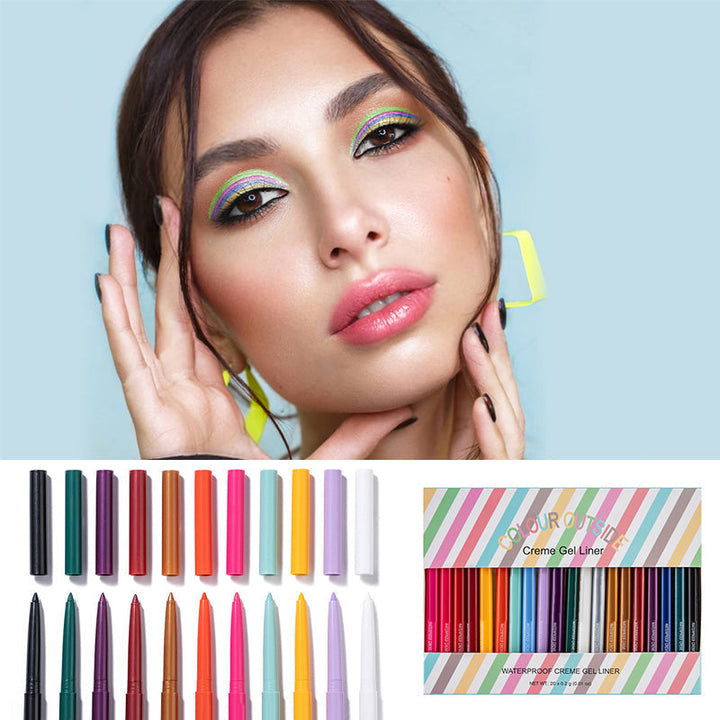20 PCS Fargerik Eyeliner Penn Sett | Skanto