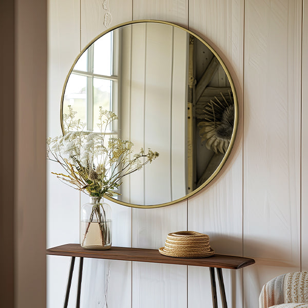 Skanto | Vintage-stil messingramme rund speil