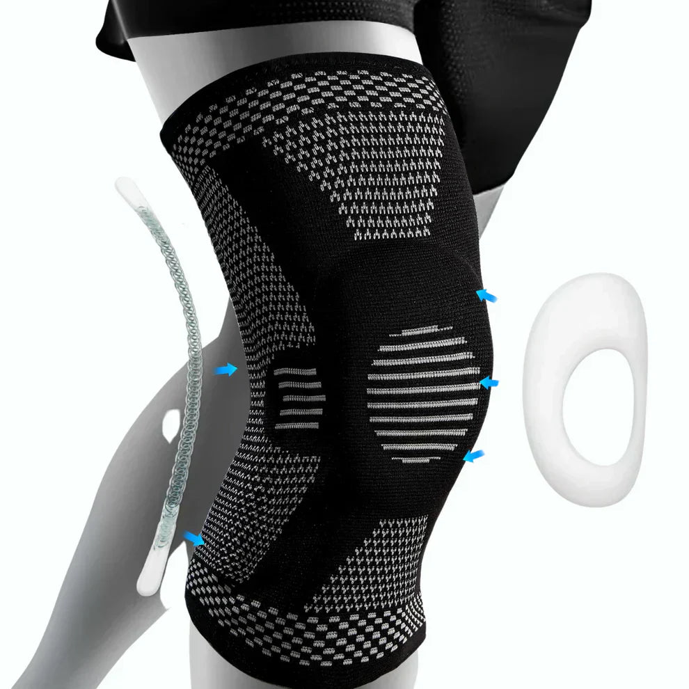FlexiKnee Kompresjonsbandasje - Støttende Knebandasje for Smerte, Hevelse og Stivhet | Skanto