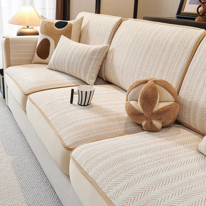 Klassisk Retro Stretch Chenille Sofa Dekke Full Beskyttelse | Skanto