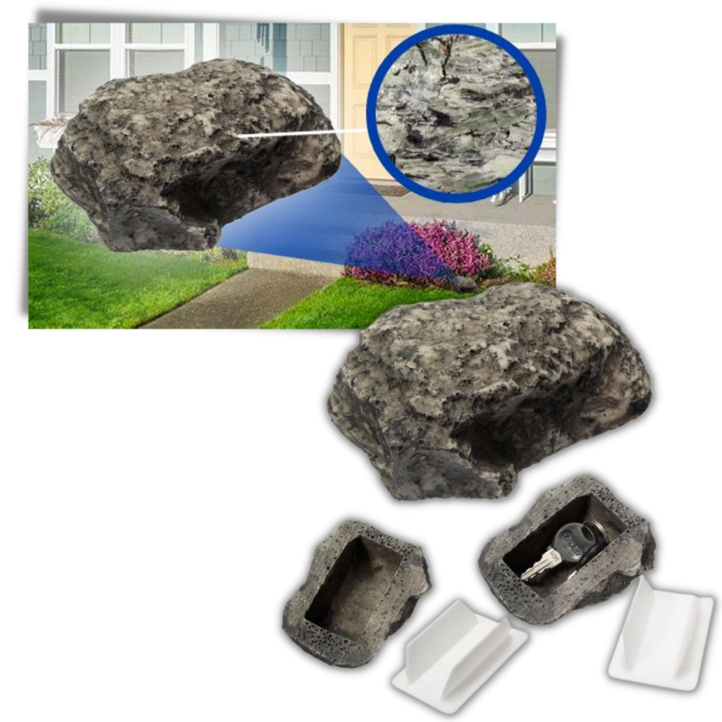 Fake rock for hiding keys