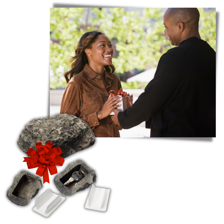 Fake rock for hiding keys