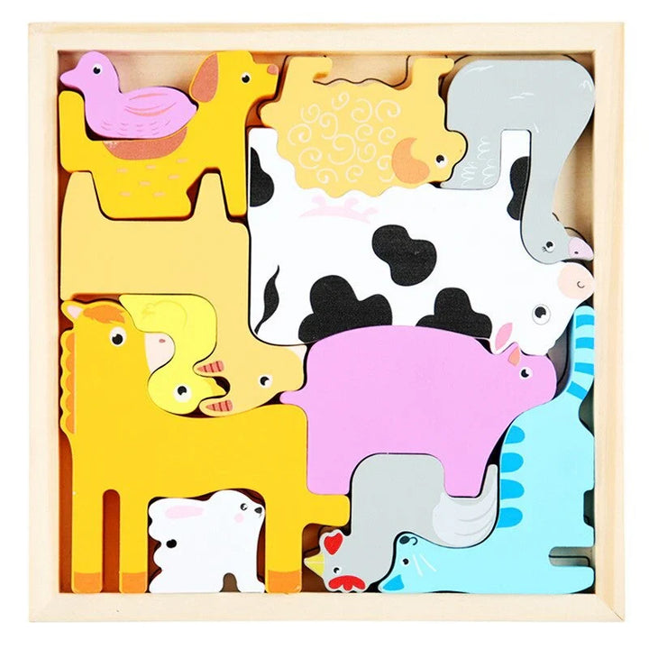 Skanto | WoodlandPuzzle - Hvordan passer formene inn i rammen? - Formpuzzle