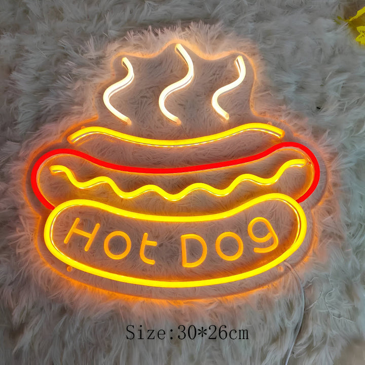 Skanto | Fast Food LED Neon Lys – Fargerik Veggdekorasjon med USB Tilkobling