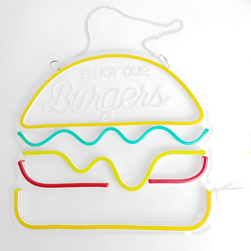 Skanto | Fast Food LED Neon Lys – Fargerik Veggdekorasjon med USB Tilkobling