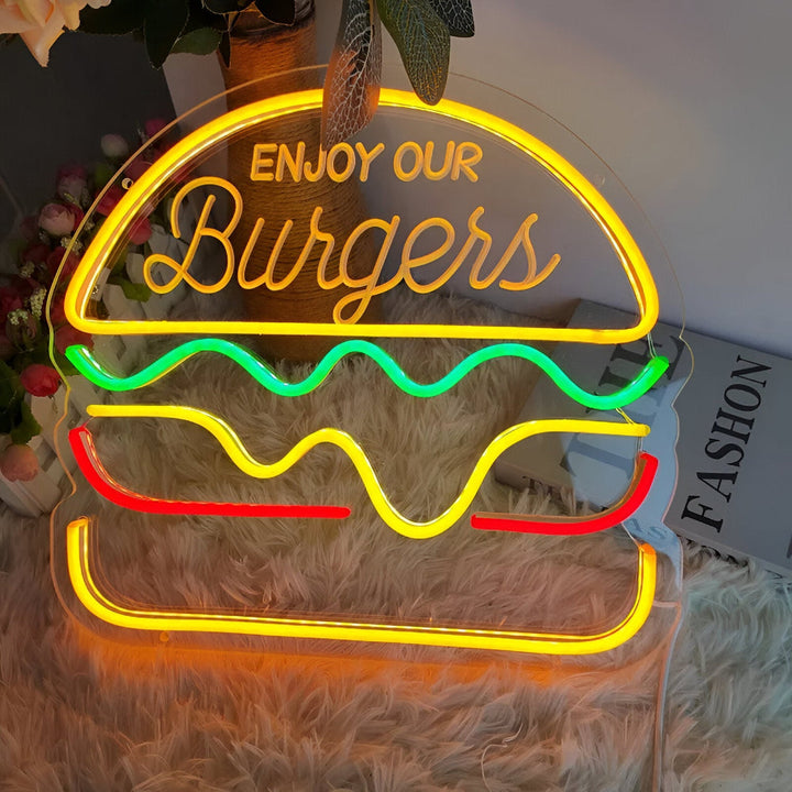 Skanto | Fast Food LED Neon Lys – Fargerik Veggdekorasjon med USB Tilkobling