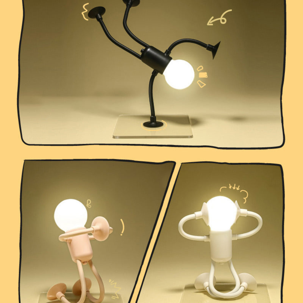Skanto | LumiFlex | LED Bordlampe Fleksibel Kreativ Dekorasjon for Stue og Barnerom Energisparende Moderne 4 Farger