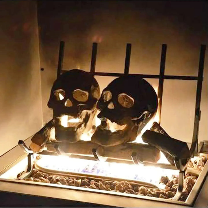 Skanto | SkullFire Ornament – Brannsikker Hodeskallefigur laget av Harpiks for Gothic & Halloween Dekorasjon
