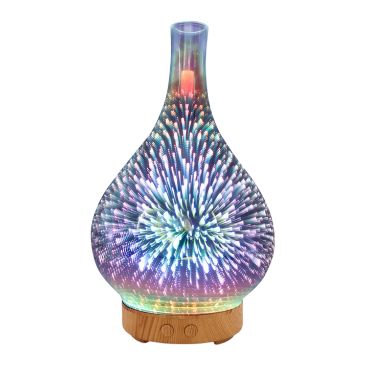 Vaseformet eterisk olje diffuser med fyrverkeri mønster