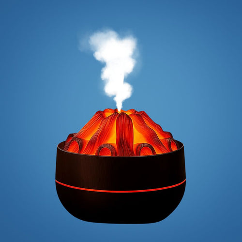 FlameMist | Aromaterapi Duft diffusor – Flamme LED – To Tåke Modus – Stille USB Design – Hjem Relaxasjon Bolleheis