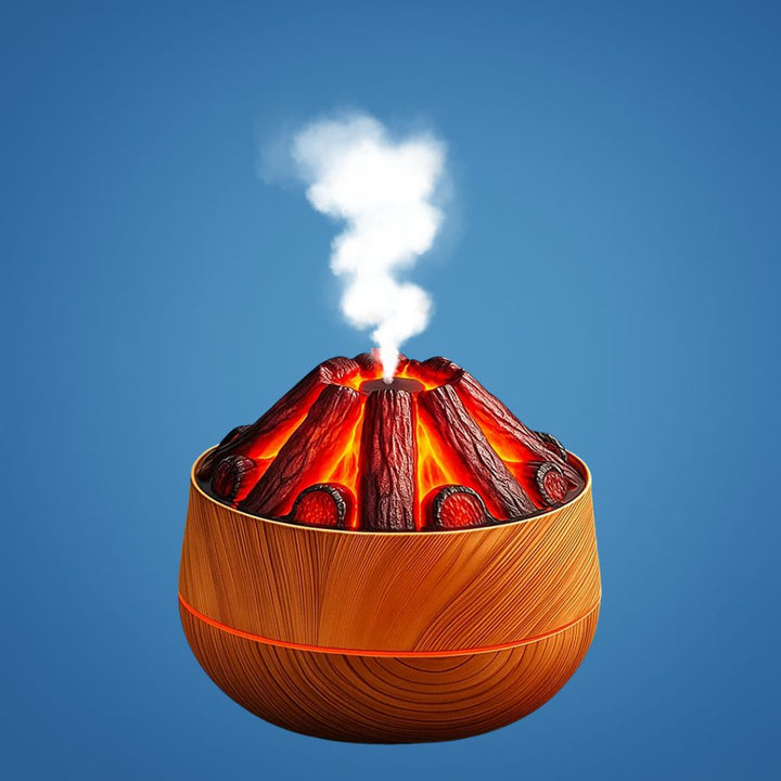 FlameMist | Aromaterapi Duft diffusor – Flamme LED – To Tåke Modus – Stille USB Design – Hjem Relaxasjon Bolleheis