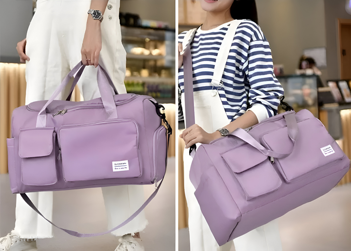 Wasserdichte Reisetasche mit Schuhfach – Leichte Wochenendtasche mit viel Staurum