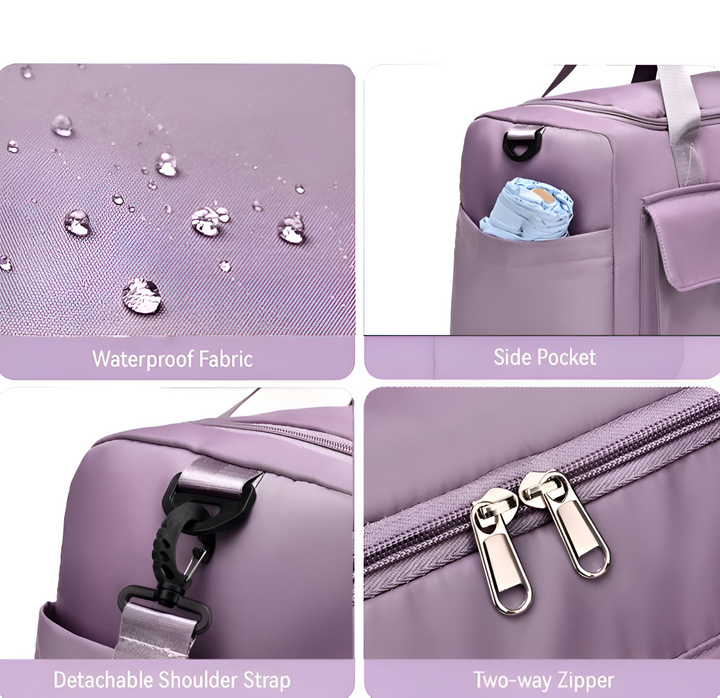 Wasserdichte Reisetasche mit Schuhfach – Leichte Wochenendtasche mit viel Staurum