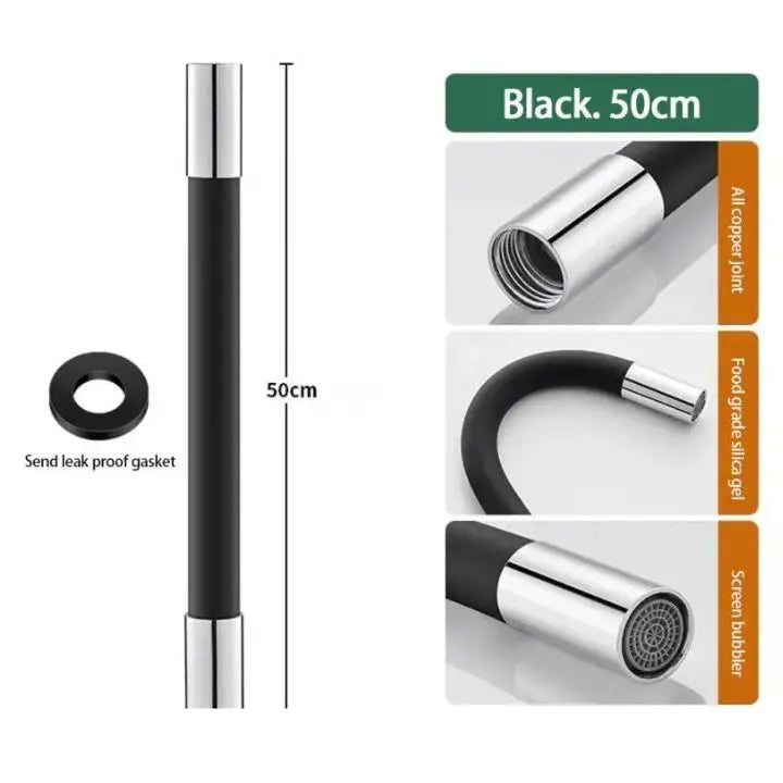 Fleksibel kranforlengelse – 50 cm, 360° svingbar og vannbesparende