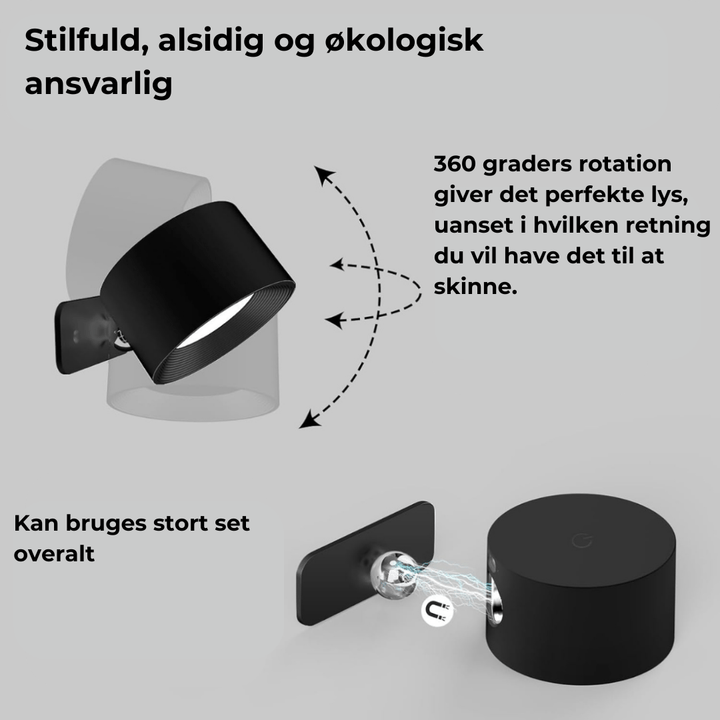 Skanto | Flexilight Trådløs Vegglampe Berøring 360 Rotasjon