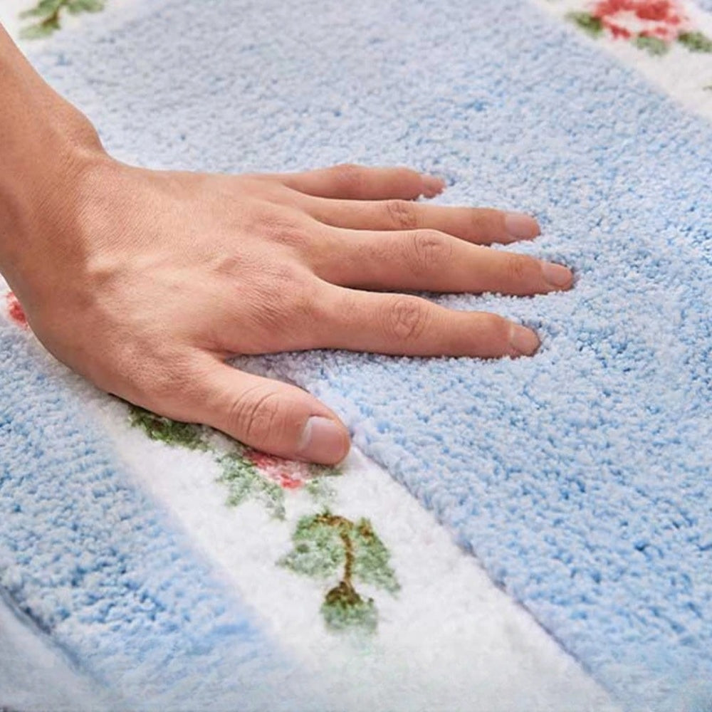 Skanto | Floral Oval Plush Badmatte