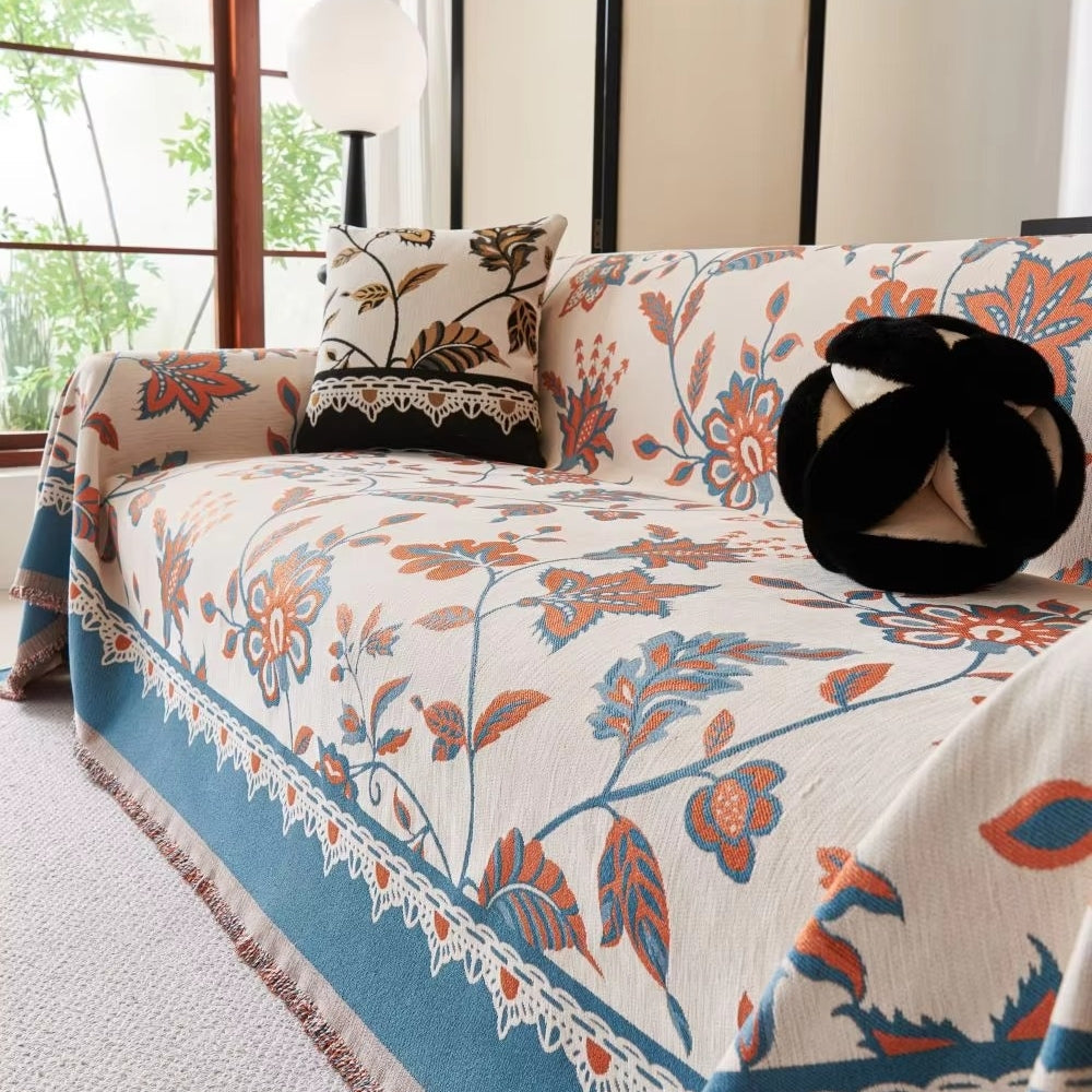 Skanto | Floravell Vintage Chenille Sofa Cover